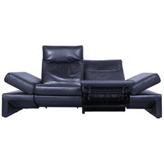 Original Mondo Designer Sofa Black Three-Seat Couch Modern Recliner Function