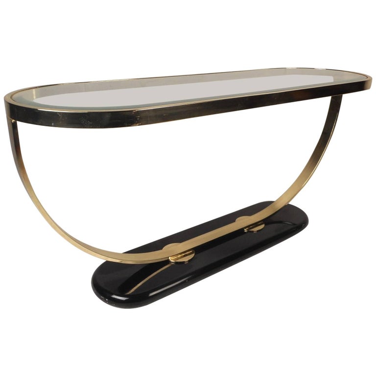 Mid-Century Modern Brass Hall Table For Sale