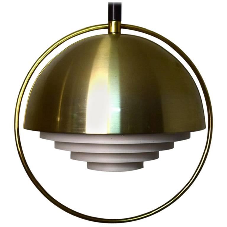 Scandinavian Designer, Brass Ceiling Lamp For Sale