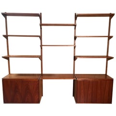 Walnut Three Bay Barzilay Hanging Wall Unit