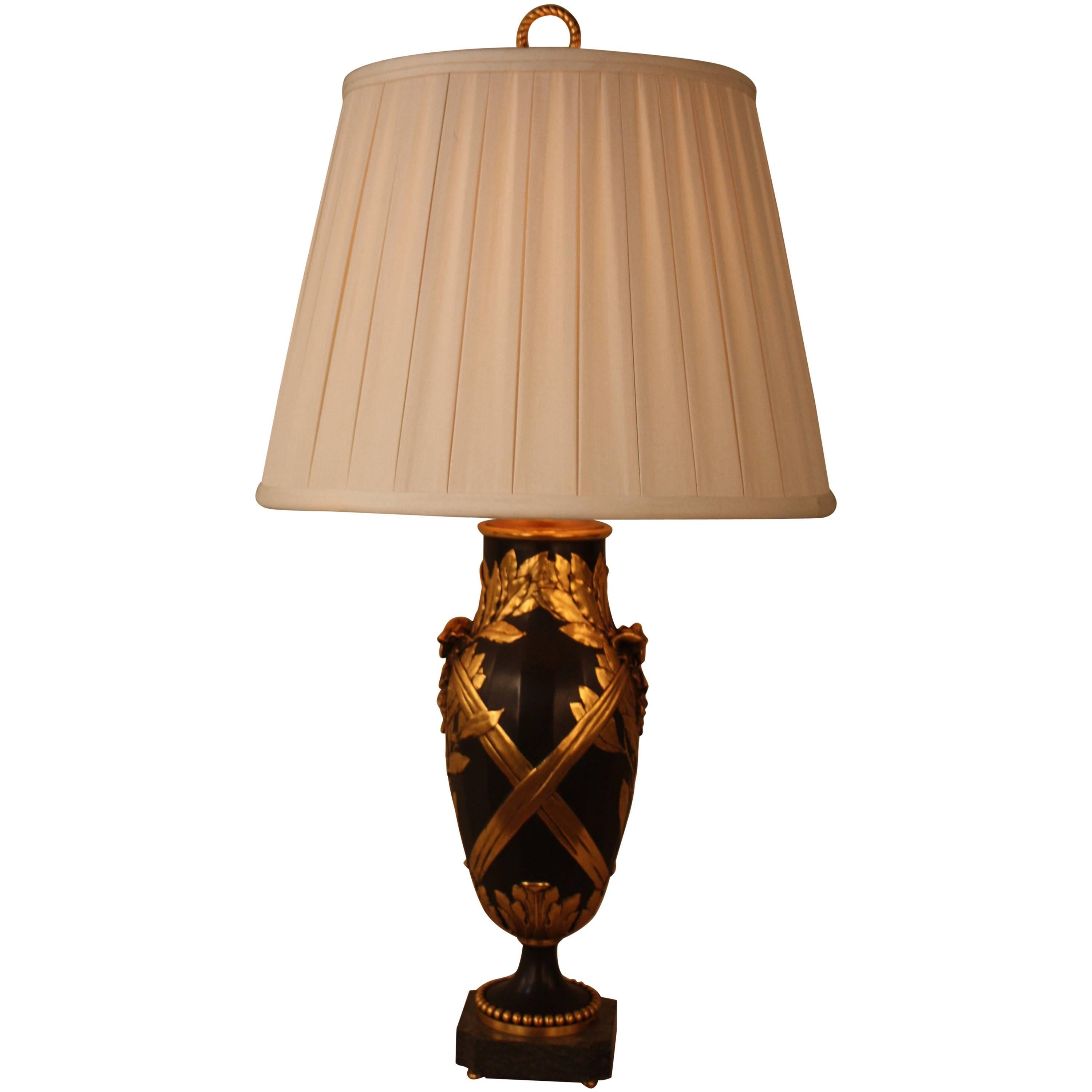 French Ormolu and Patinated Bronze Table Lamp by Christofle