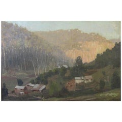 Antique 1927 Australian Landscape Painting, J Salvana
