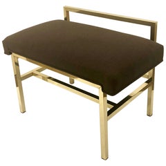 Rare Polished Brass Bench Attributed to Edward Wormley
