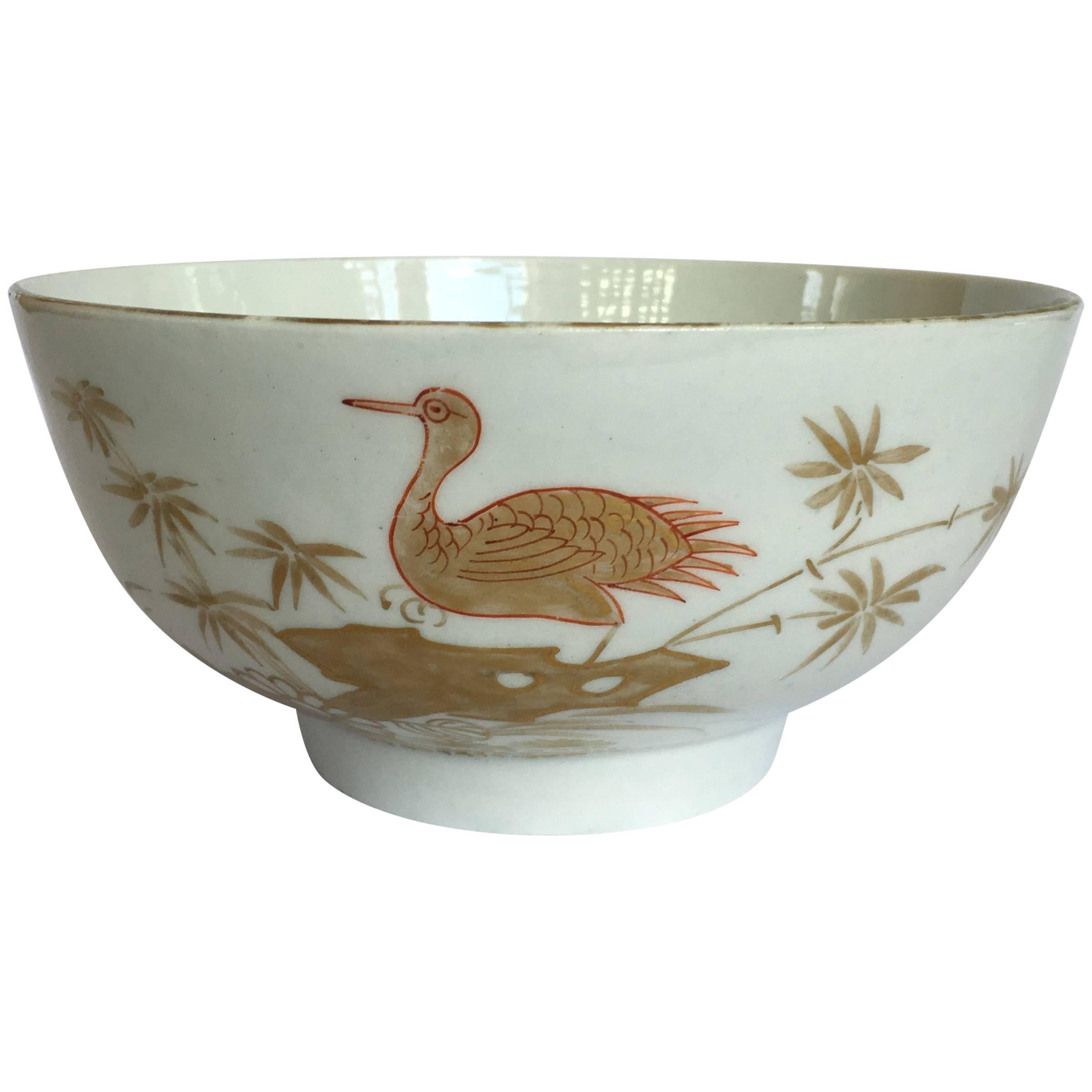 Worcester slop bowl, London decorated, probably probably Giles, circa 1775 For Sale