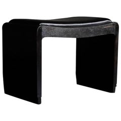 French Art Deco Black Stool