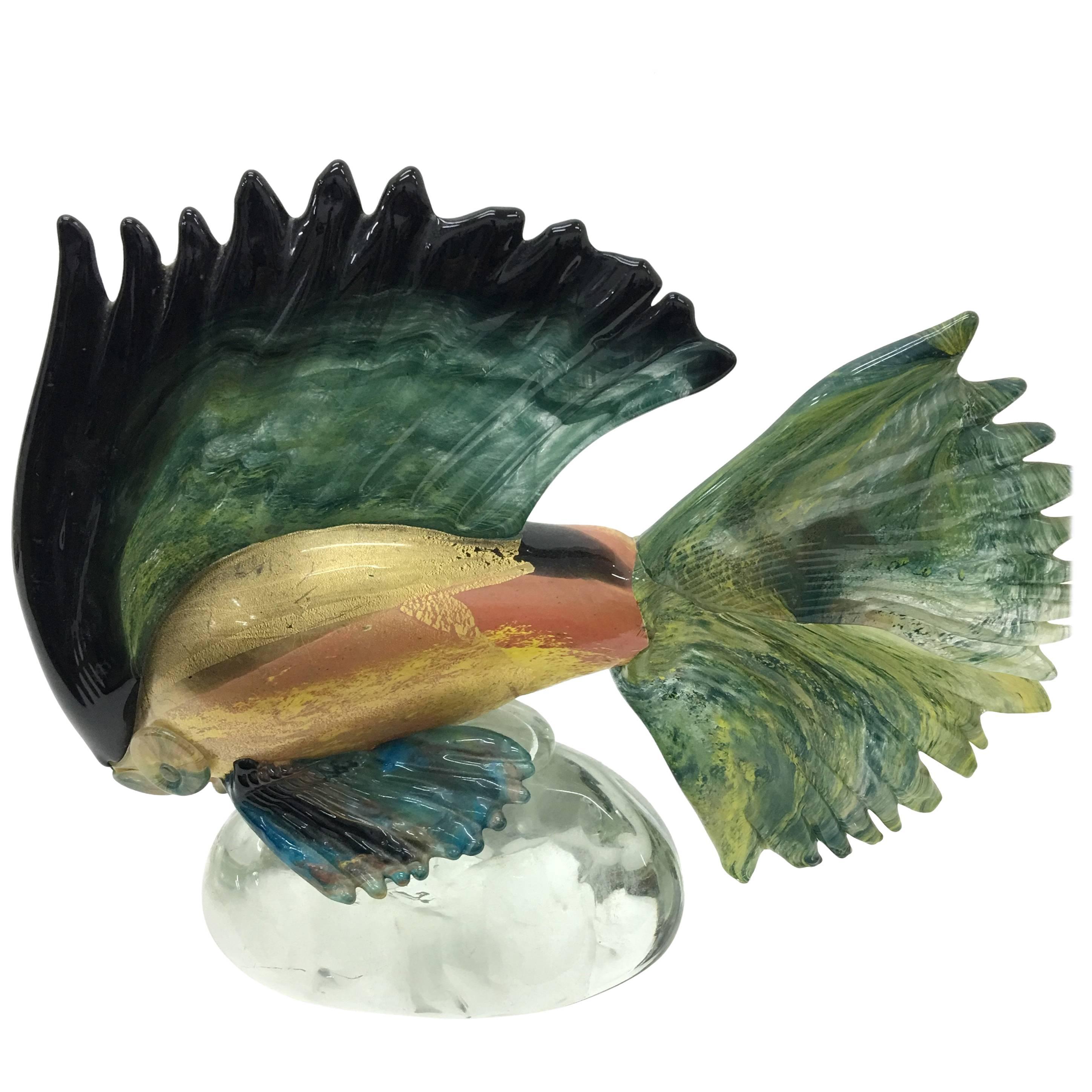 Vintage Multi-Color Murano Glass Fish, circa 1960