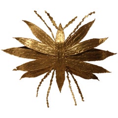 Grande applique ou applique murale à branches articulées Paul Moerenhout en bronze doré ressemblant à une libellule