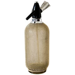 Soda Siphon Seltzer Bottle with Wire Mesh Metal