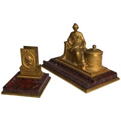 19th Century Two-Piece Grand Tour Desk Set, Inkwell and Striker, circa 1880