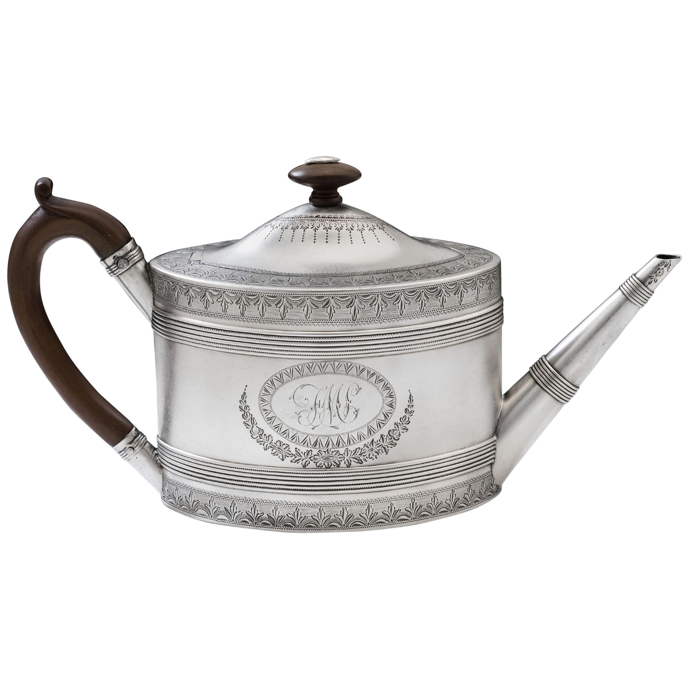 A George III Teapot by Benjamin Mountigue made in London in 1787