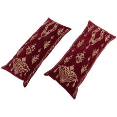 Pillow Cases Fashioned from Late 19th Century Ottoman Turkish Sarma Velvet