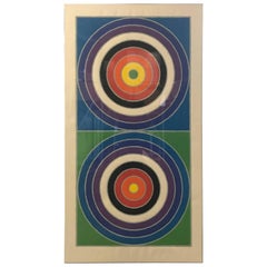 Large Pop Modernist Silkscreen "DOUBLE BULLSEYE" by John McCracken