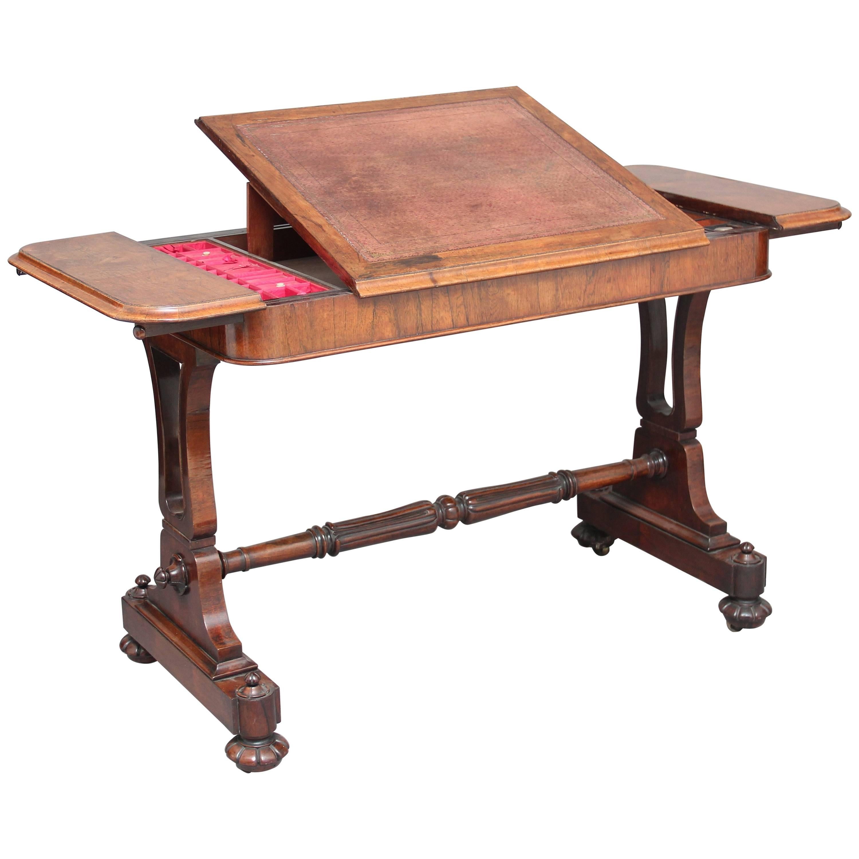 19th Century Rosewood Writing Table For Sale