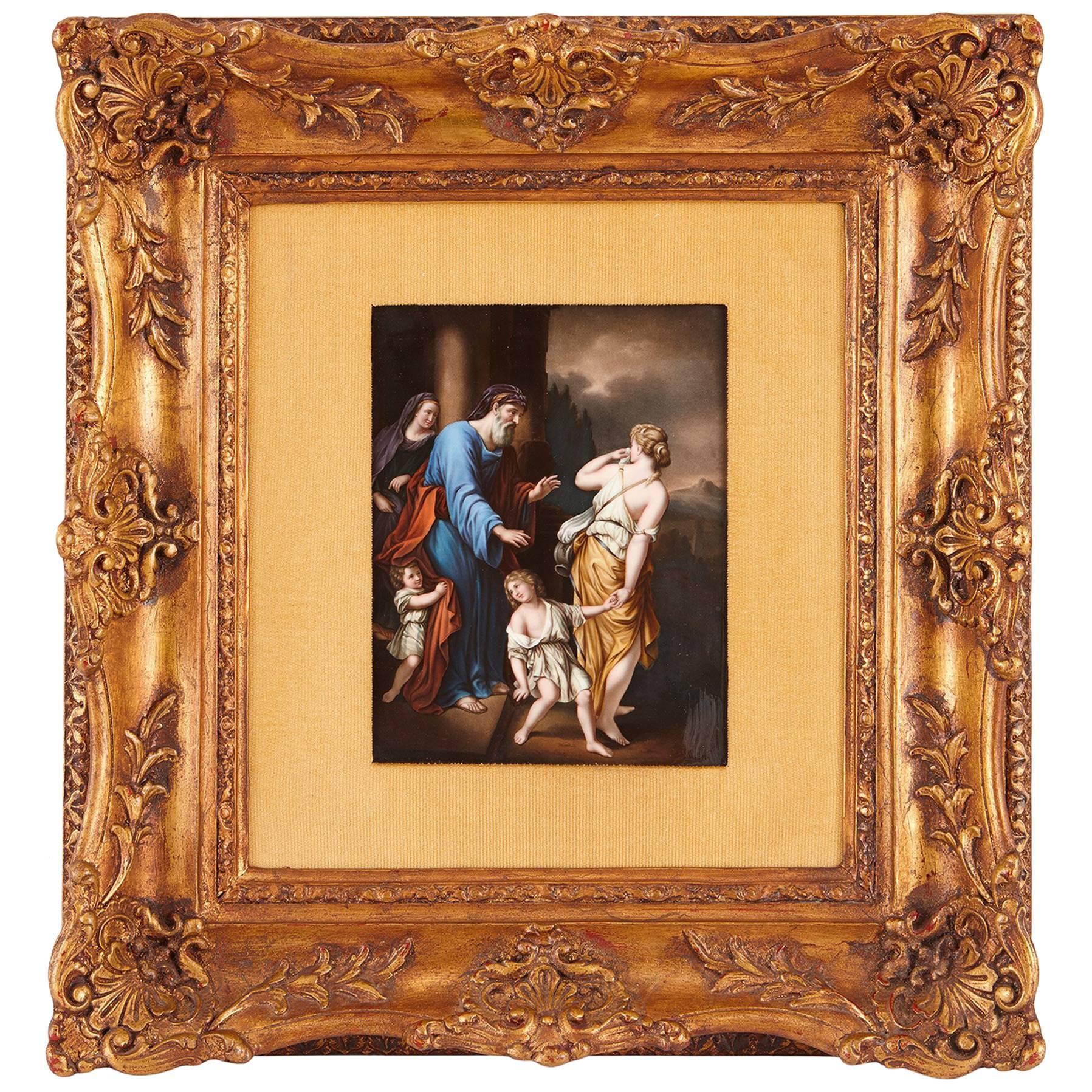 19th Century KPM Porcelain Plaque, After Old Master Painting