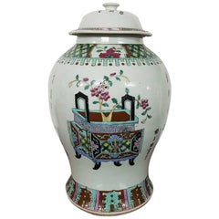 Early 20th Century Chinese Porcelain Famille Verte Vase with Cover