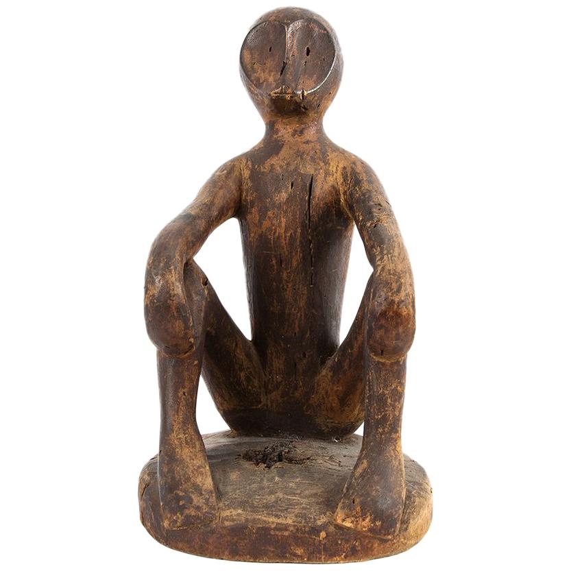 Hand Carved Sitting Monkey Primitive Art from Asia For Sale