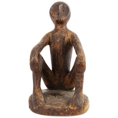 Hand Carved Sitting Monkey Primitive Art from Asia