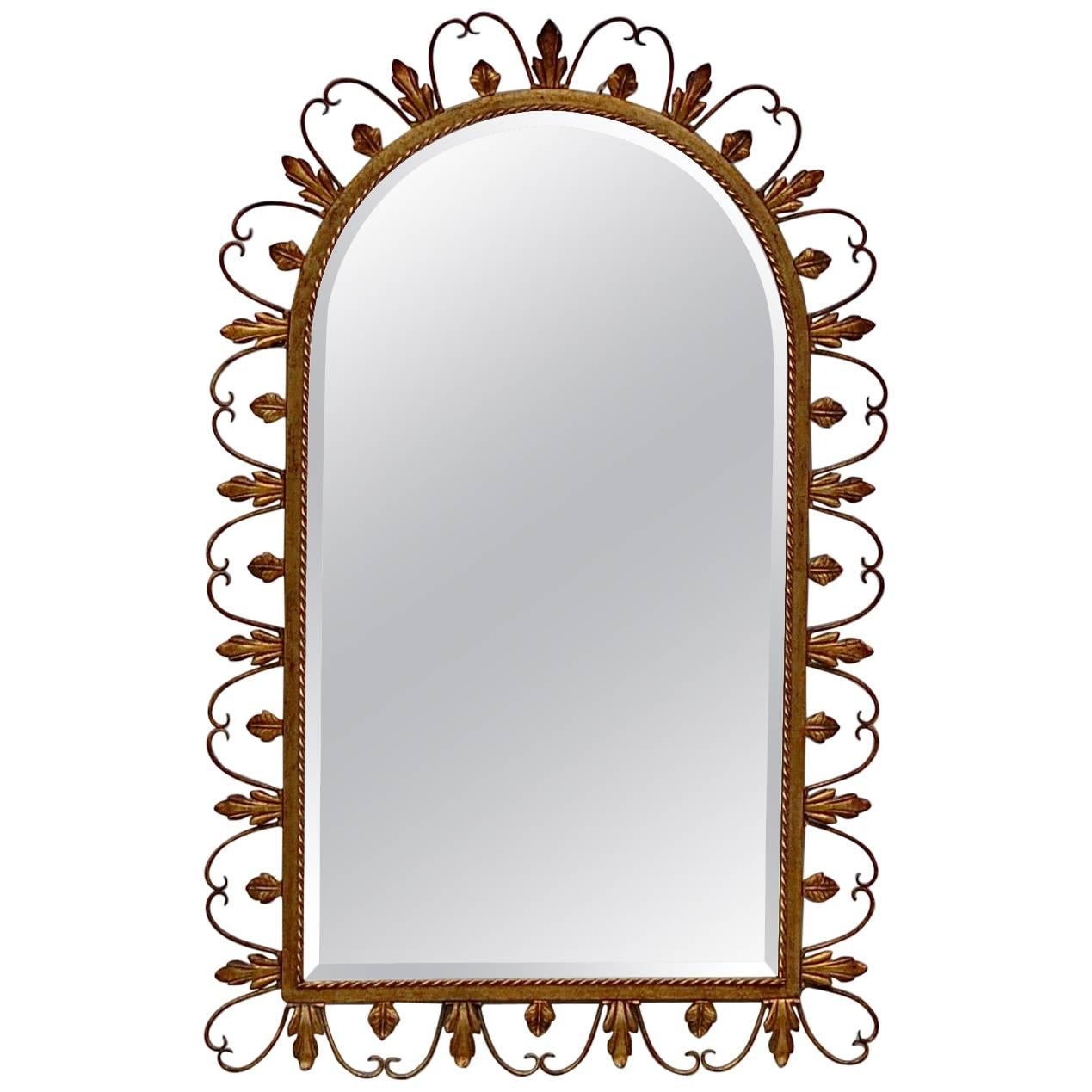 Hollywood Regency Beveled Edge Wall Mirror, circa 1950s For Sale