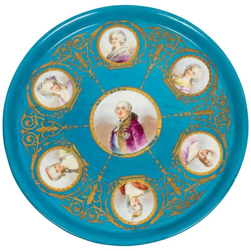 Antique Sevres Porcelain Charger of Louis XVI, 18th Century