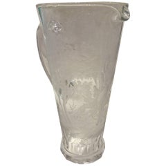 Moser Art Deco Glass Pitcher Hand-Engraved with Diana and Wolfs in Clear Crystal