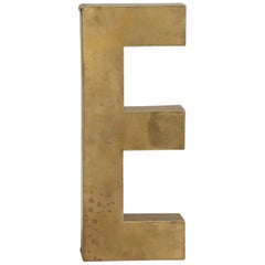 Vintage Brass Letter "E" Removed from an English Sign