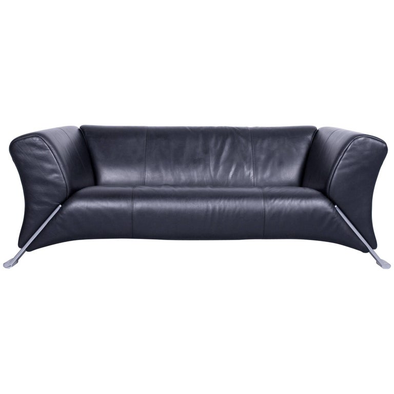 Rolf Benz 322 Designer Sofa Black Two-Seat Leather Modern Couch ... Rolf Benz 322 Designer Sofa Black Two-Seat Leather Modern Couch ...