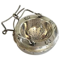 Danish Tea Strainer and Holder in Silver