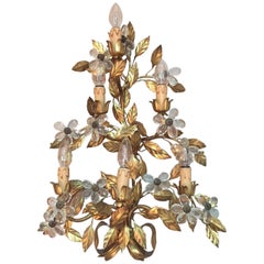 Mid-20th Century Gilded Metal Sconce Italian Style