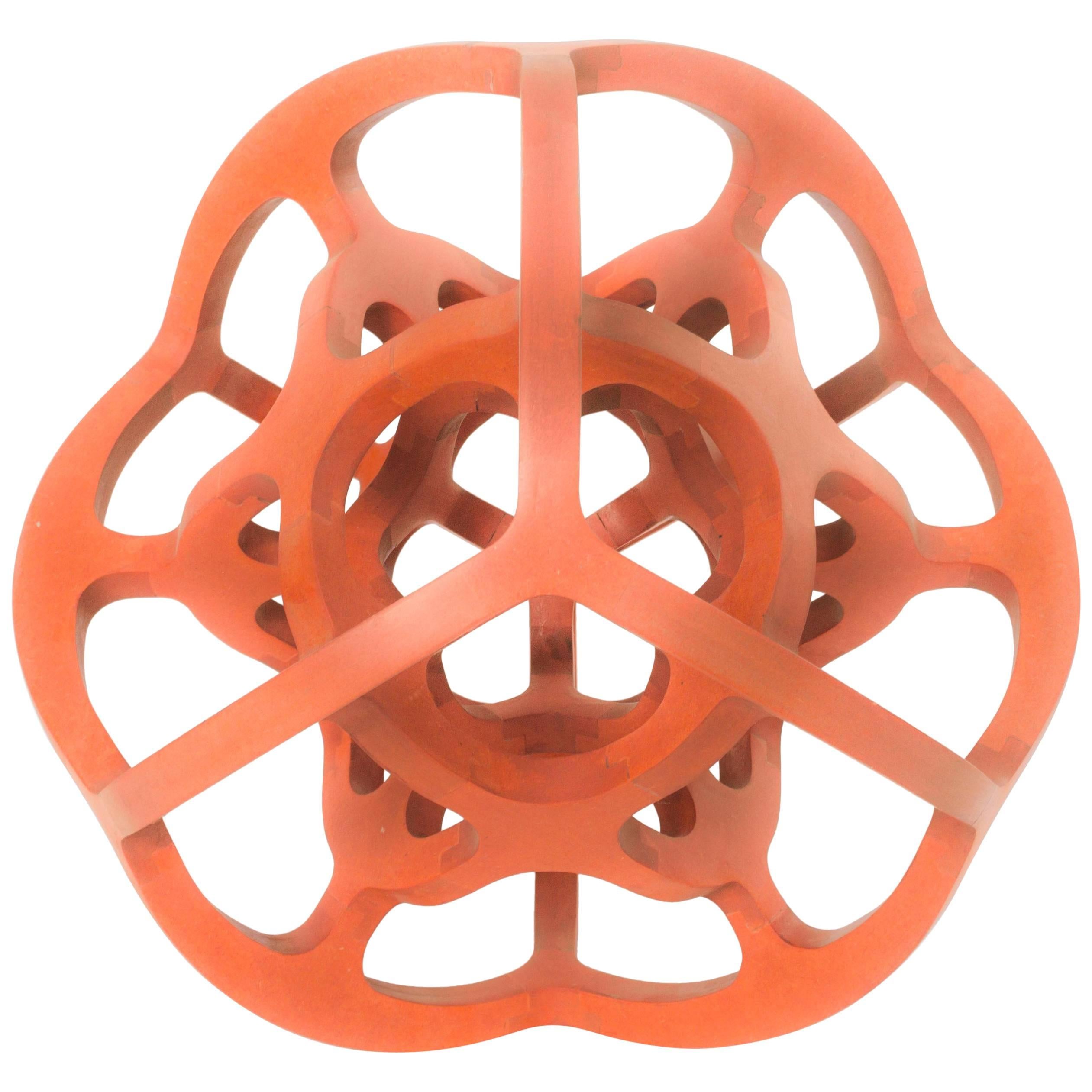 "Aquila V" Contemporary Mexican Geometric Handcrafted Dual Cube Sphere Sculpture im Angebot