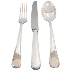 20th Century Silver Cutlery Set "Old Italian" Style by Clementi, Buccellati