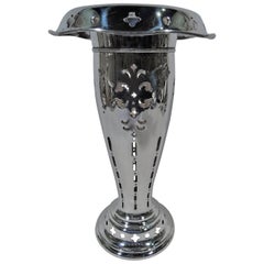 Substantial and Pierced Sterling Silver Vase by Tiffany