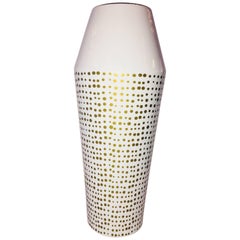 Medium White and Gold Vase