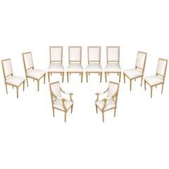 Set of Ten Louis XVI Style Dining Chairs