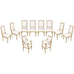 Set of Ten Louis XVI Style Dining Chairs 