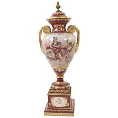 Royal Vienna Scenic Painted Lidded Urn