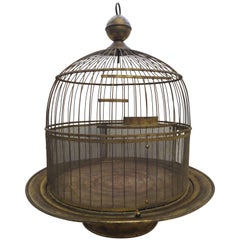 Vintage Hendryx Art Deco Brass Bird Cage