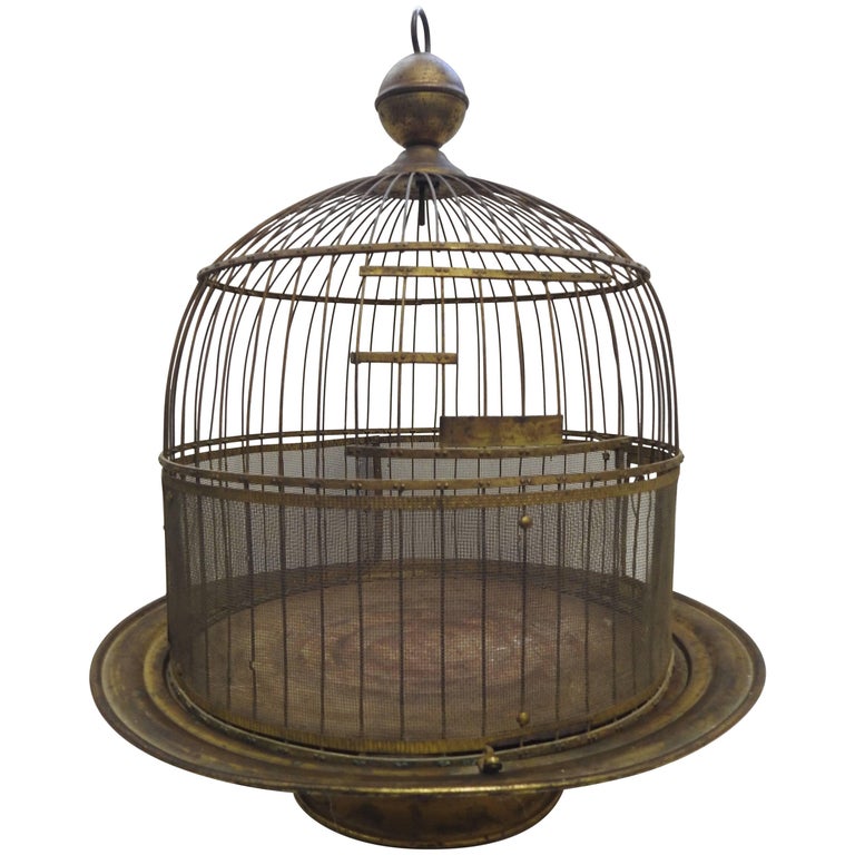 Hendryx Art Deco Brass Bird Cage