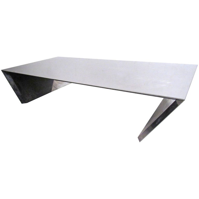 Modern Stainless Steel Coffee Table For Sale at 1stDibs | modern metal  coffee table, metal modern coffee table, stainless coffee table