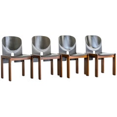 Set of Four Aniline-Dyed "Mod. 121" Chairs by Afra & Tobia Scarpa for Cassina