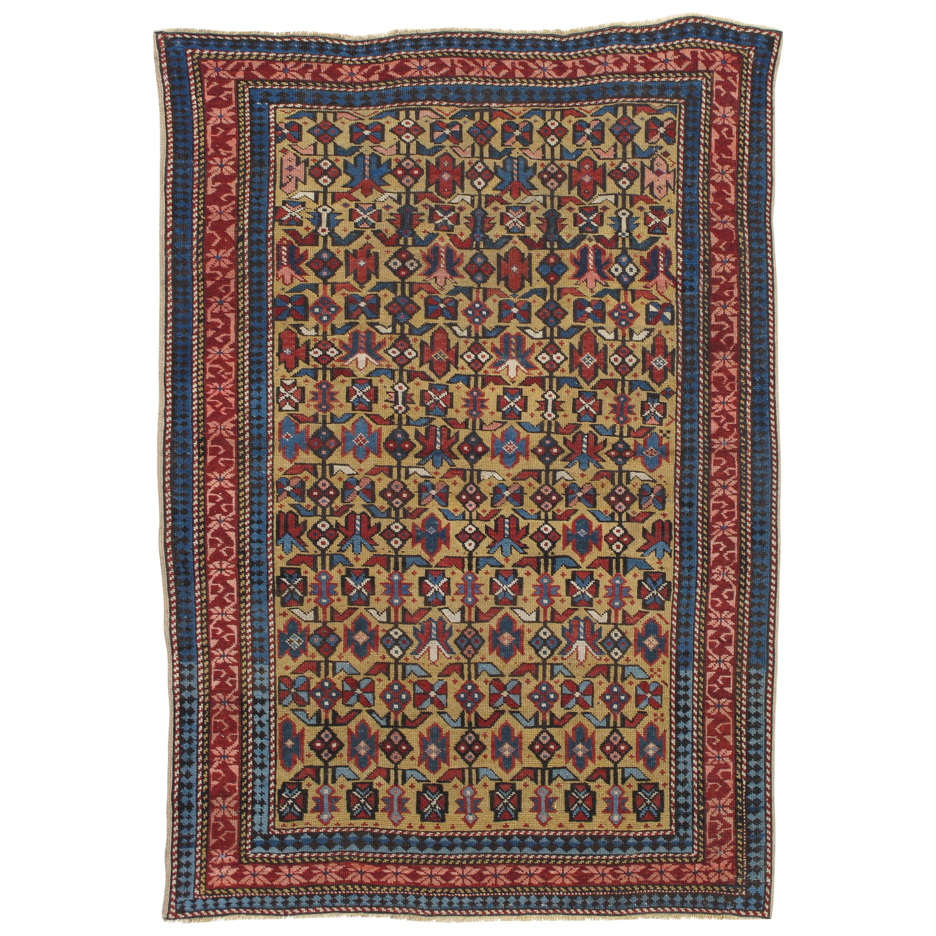Antique Shirvan Rug, circa 1880 Hand Knotted, Wool Oriental Rug