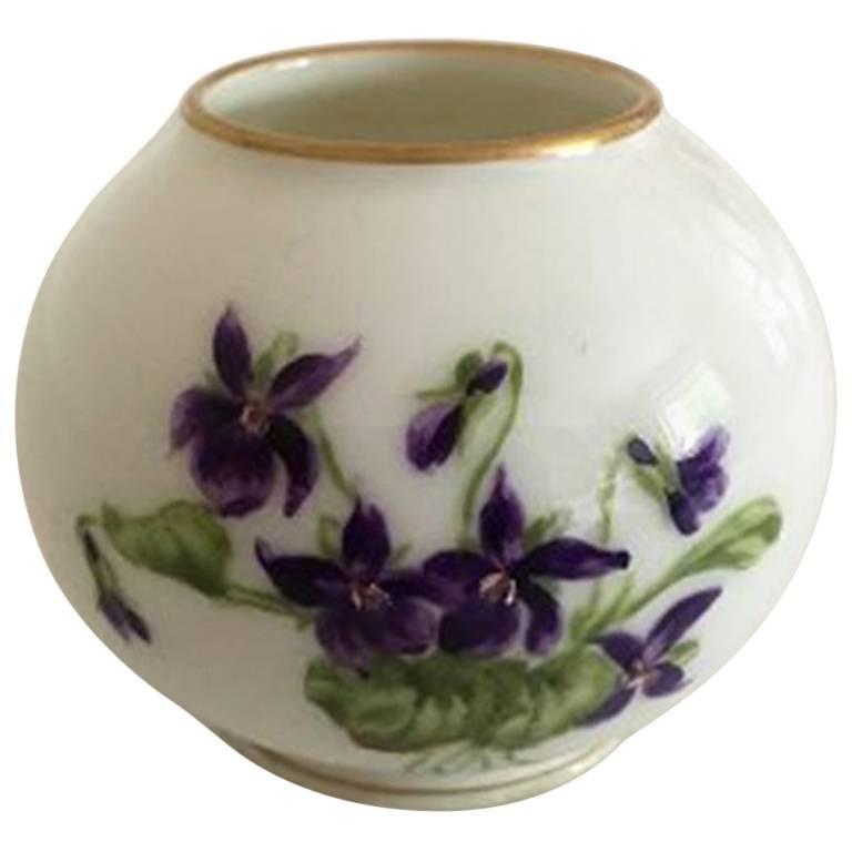 Royal Copenhagen Vase with Purple Flower Motif For Sale