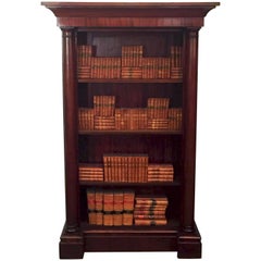 Large English Open Bookcase of Mahogany with Turned Columns