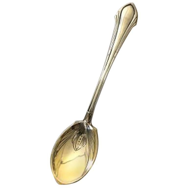 German Art Nouveau Sugar Spoon in 800 Silver For Sale