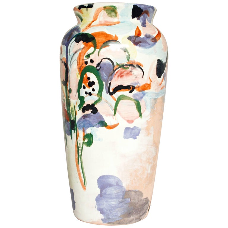 Contemporary Ceramic Colorful Vase Majolica Pottery Handmade at 1stDibs