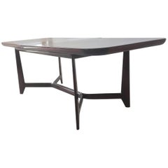 Rosewood Dining Table with Sculptural Legs and Top with Extensor