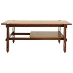 Italian teak rectangular coffee table, 1960's