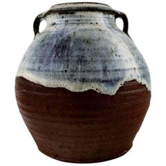 Gutte Eriksen, own workshop, ceramic vase with two handles. Denmark mid 20 c