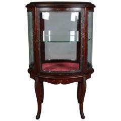 Antique French Louis XV Vernis Martin Mahogany & Ormolu Petite Curio, c 1900