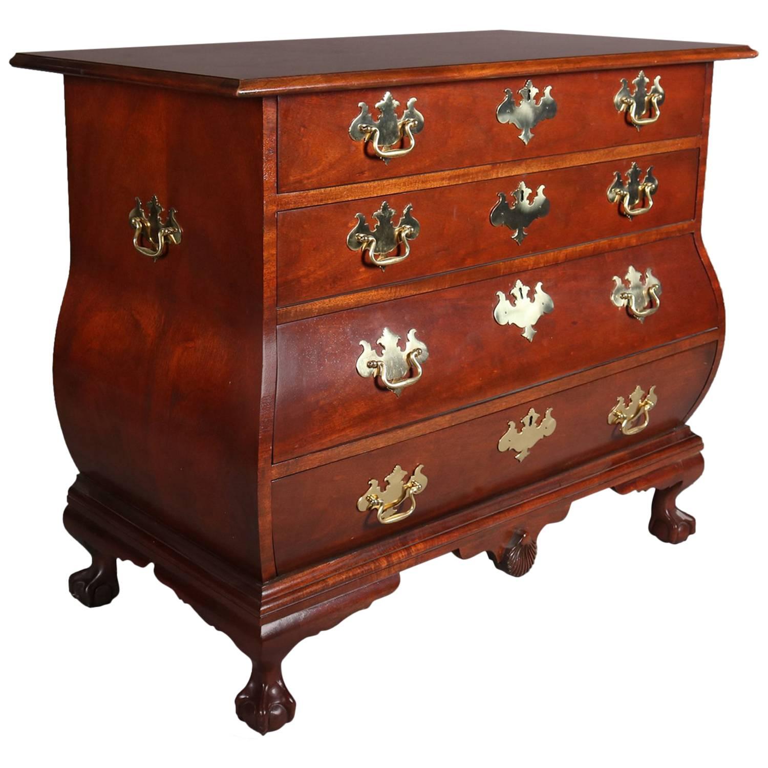 Baker Furniture Historic Charleston Chippendale Mahogany Ball & Claw Bombe Chest