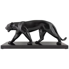 Art Deco sculpture of a walking panther by Max Le Verrier